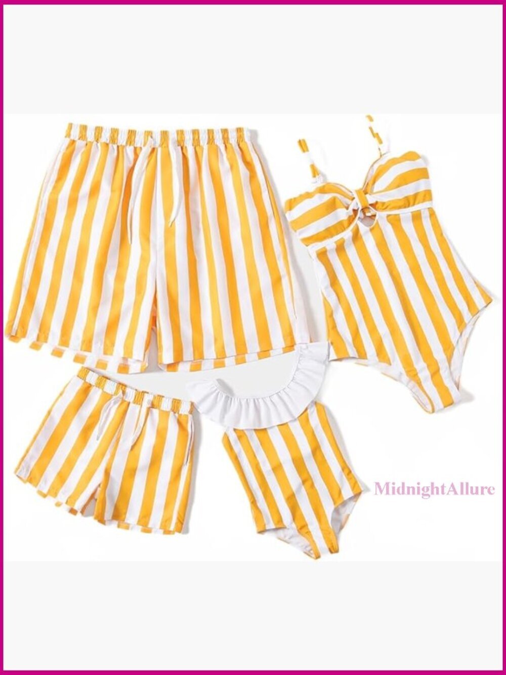 Mommy and Me Family Matching Swimsuits Cut Out One Piece Bathing Suit Monokini